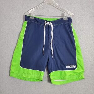 Seattle Seahawks Men Swimwear Medium Blue Trunks Logo Outdoor Beach Surf‎